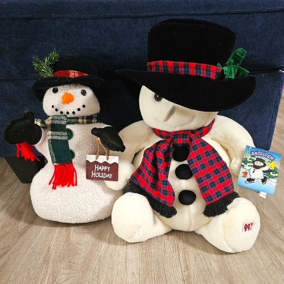 ✨️☃️Set of 2 Snowmen 1997  "Snowden" & "Happy Holiday" Snowman - Picture 3 of 7